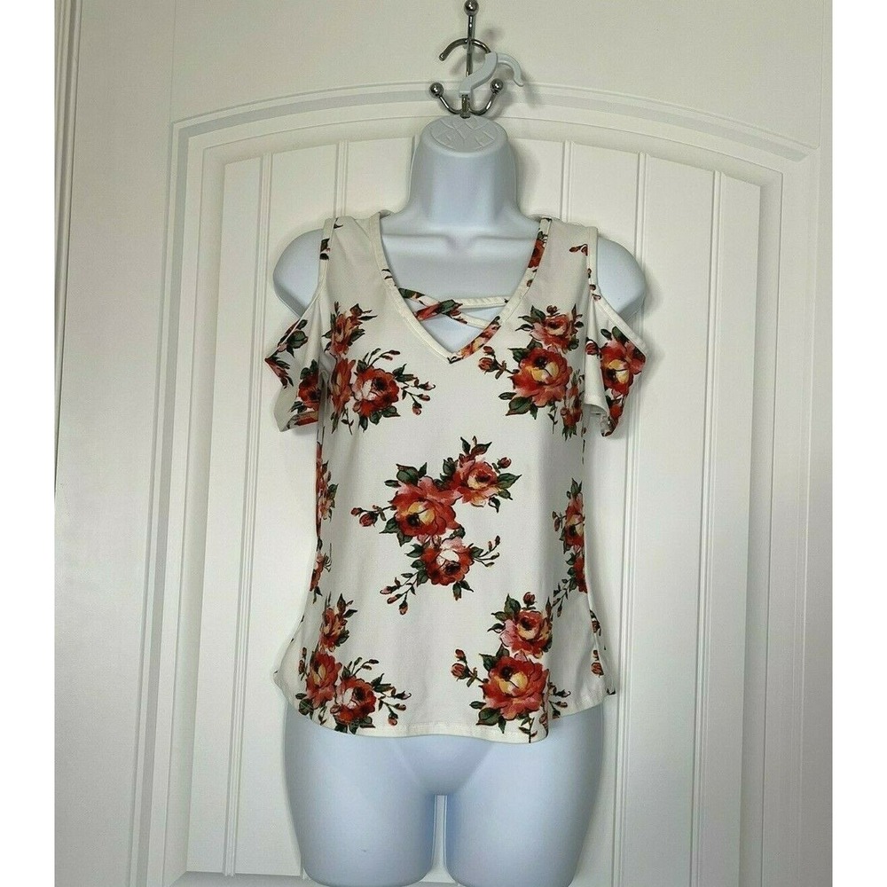 PINC Women's Medium Blouse Rose Pink Floral, Excellent Condition!!